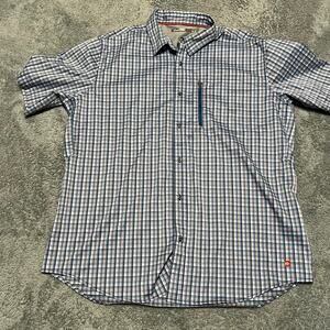 Desert Dunes Shirt Mens XXL Plaid Performance Fishing Short Sleeve